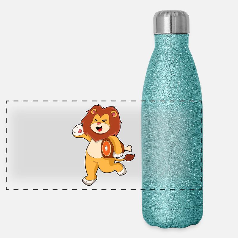 Viande de lion Gourde isotherme panoramique pailletée 500 ml