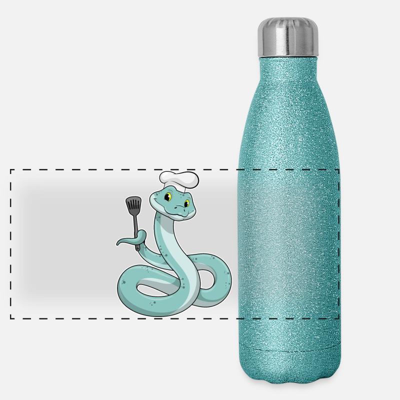 Faites la queue en tant que chef avec un chapeau de chef Gourde isotherme panoramique pailletée 500 ml