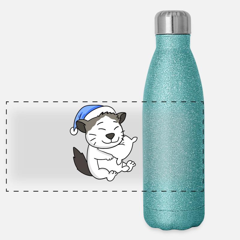 Chat race Ragdoll Gourde isotherme panoramique pailletée 500 ml