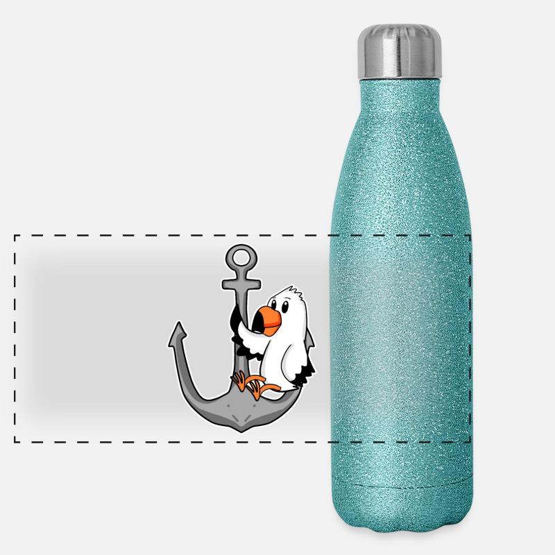 Anker und Möwe Panorama Glitzer Isolierflasche 500 ml