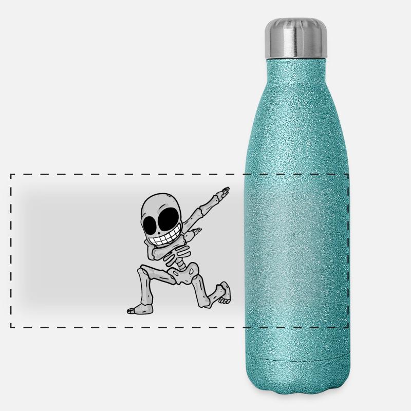 Skeleton dabbing Panoramic Glitter Thermal Bottle 500 ml