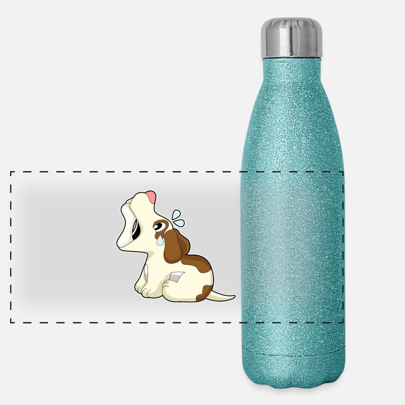 Hund Knochen Panorama Glitzer Isolierflasche 500 ml