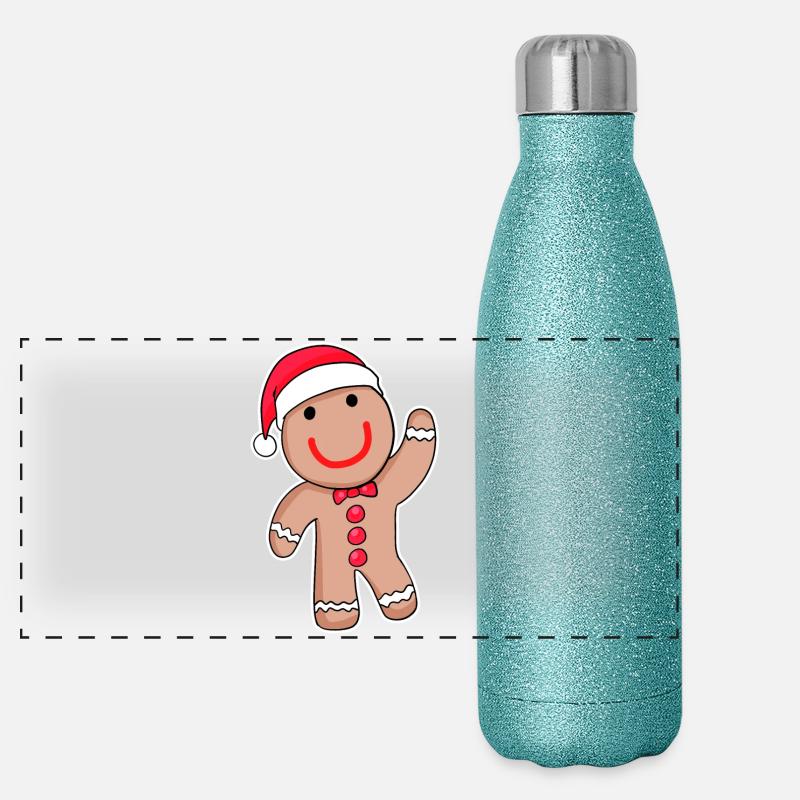 Sweet gingerbread Panoramic Glitter Thermal Bottle 500 ml