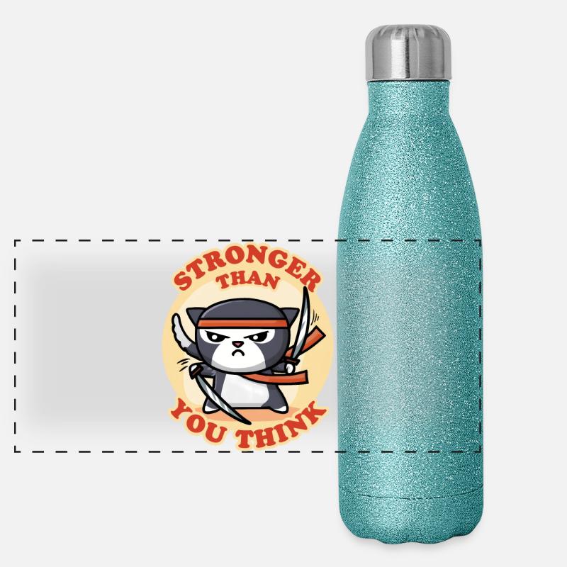 Chat Ninja Gourde isotherme panoramique pailletée 500 ml