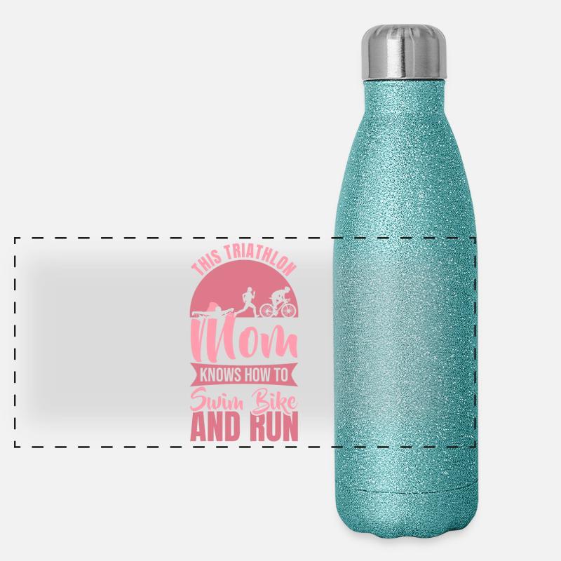 Triathlet Mama Panorama Glitzer Isolierflasche 500 ml