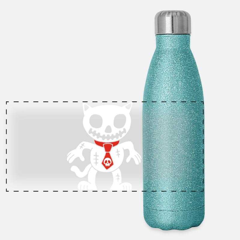 White cat voodoo doll Panoramic Glitter Thermal Bottle 500 ml