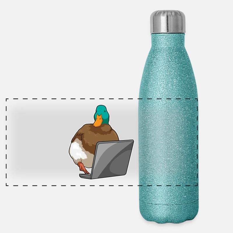 Duck Laptop Panoramic Glitter Thermal Bottle 500 ml