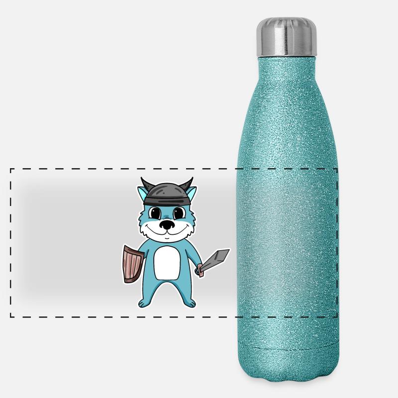 Loup viking Gourde isotherme panoramique pailletée 500 ml