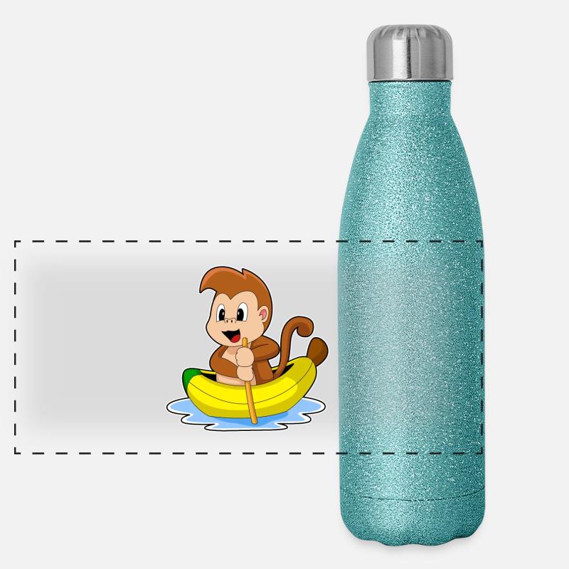 Petit bateau Singe Gourde isotherme panoramique pailletée 500 ml