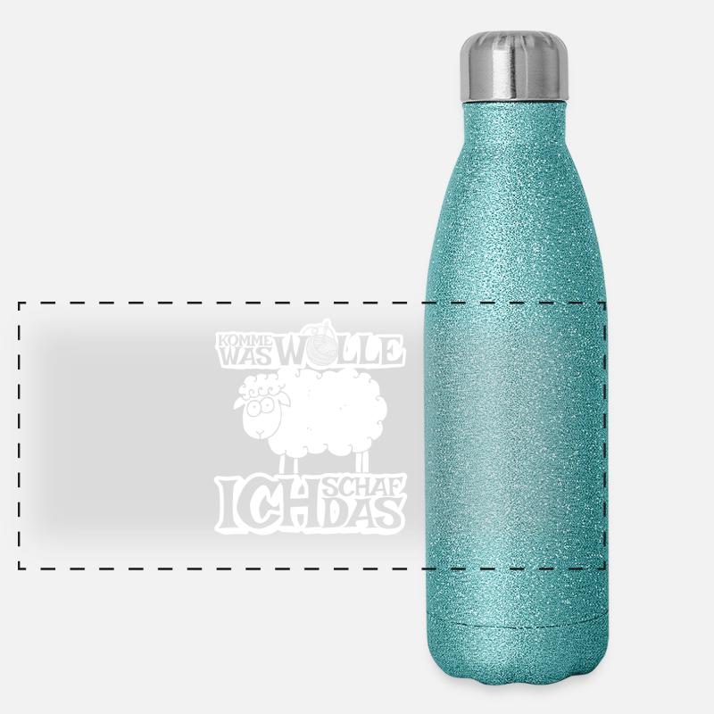 Komme was Wolle ich Schaf das Panorama Glitzer Isolierflasche 500 ml