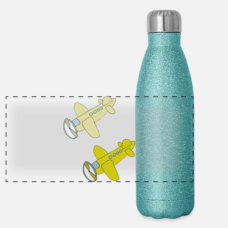 Avion double Gourde isotherme panoramique pailletée 500 ml