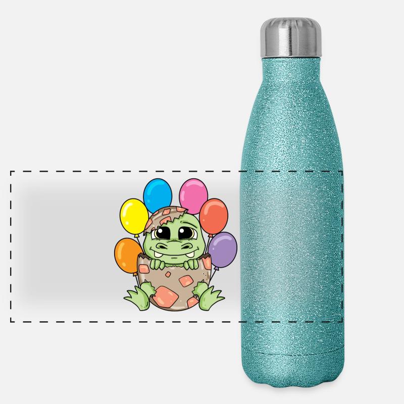 Dino Gourde isotherme panoramique pailletée 500 ml