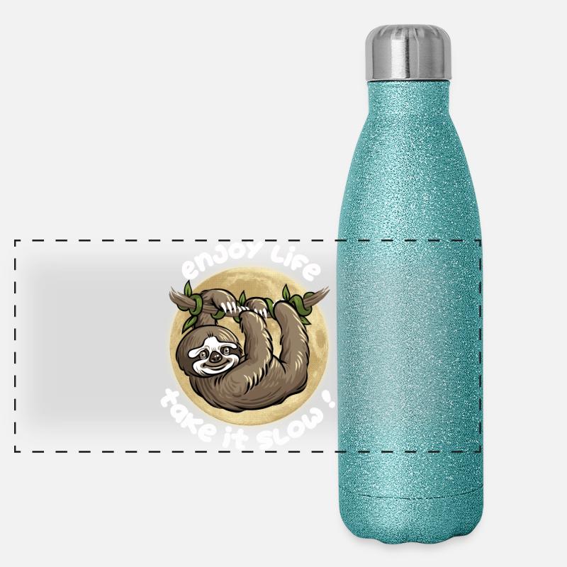 Vas y doucement ! Gourde isotherme panoramique pailletée 500 ml