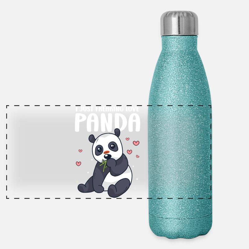 J’adore le Panda – Adore du Panda mignon Gourde isotherme panoramique pailletée 500 ml