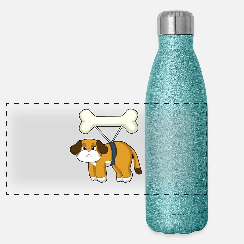 Dog Bones Panoramic Glitter Thermal Bottle 500 ml