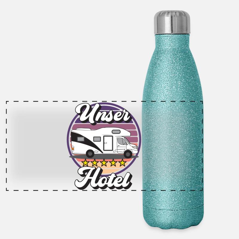 Campingplatzimpressionen: Wohnmobil Design Panorama Glitzer Isolierflasche 500 ml