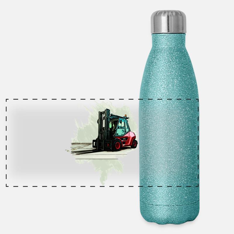 Chariot élévateur Gourde isotherme panoramique pailletée 500 ml