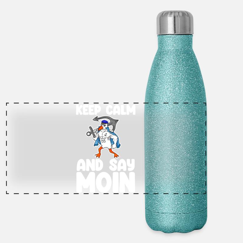 Mer du Nord Lune Bas allemand Gourde isotherme panoramique pailletée 500 ml