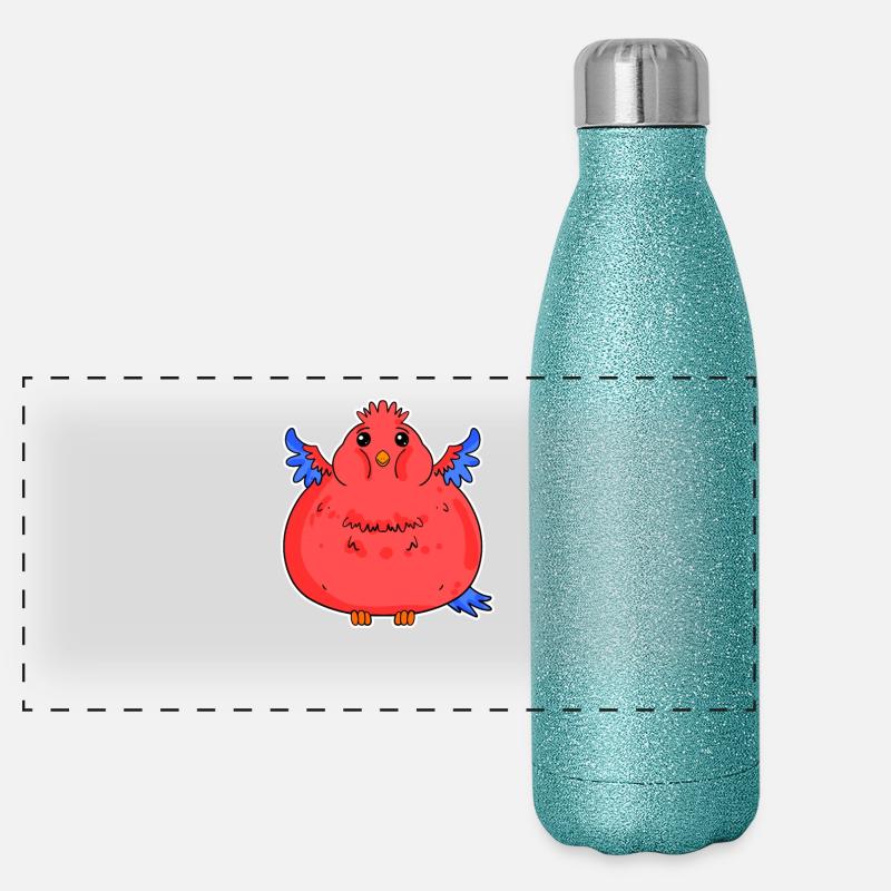 Fett Lustig Papagei Dick Panorama Glitzer Isolierflasche 500 ml