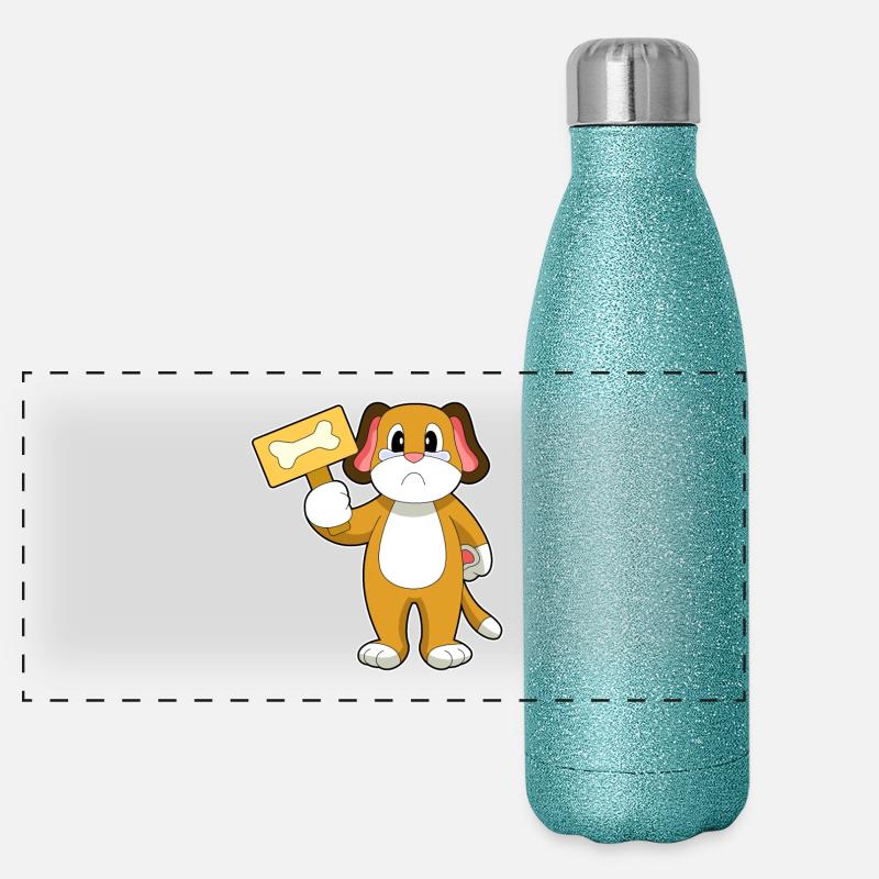 Hund Knochen Panorama Glitzer Isolierflasche 500 ml