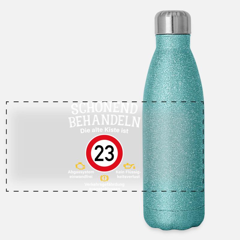 23. Geburtstag Schonend Behandeln 23 Alte Kiste 23 Panorama Glitzer Isolierflasche 500 ml