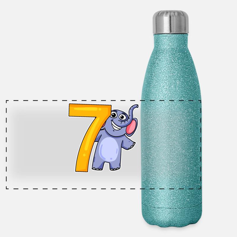 sieben - 7 Panorama Glitzer Isolierflasche 500 ml