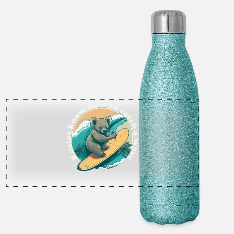 Catch a wave Koalabaer Panorama Glitzer Isolierflasche 500 ml