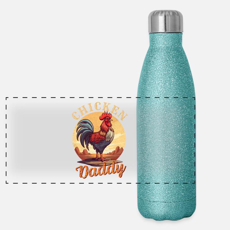 Königlicher Waliser mit Hahnenkopf Panorama Glitzer Isolierflasche 500 ml