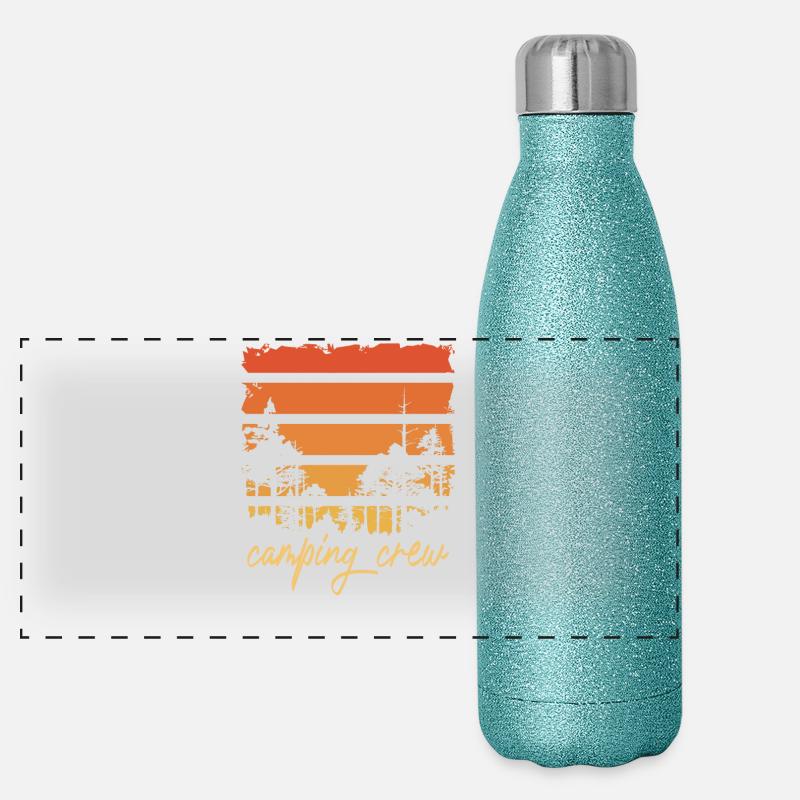 Camping Crew Tent Adventure Camp Nature Camper Team - Panoramic Glitter Thermal Bottle 500 ml - blue glitter