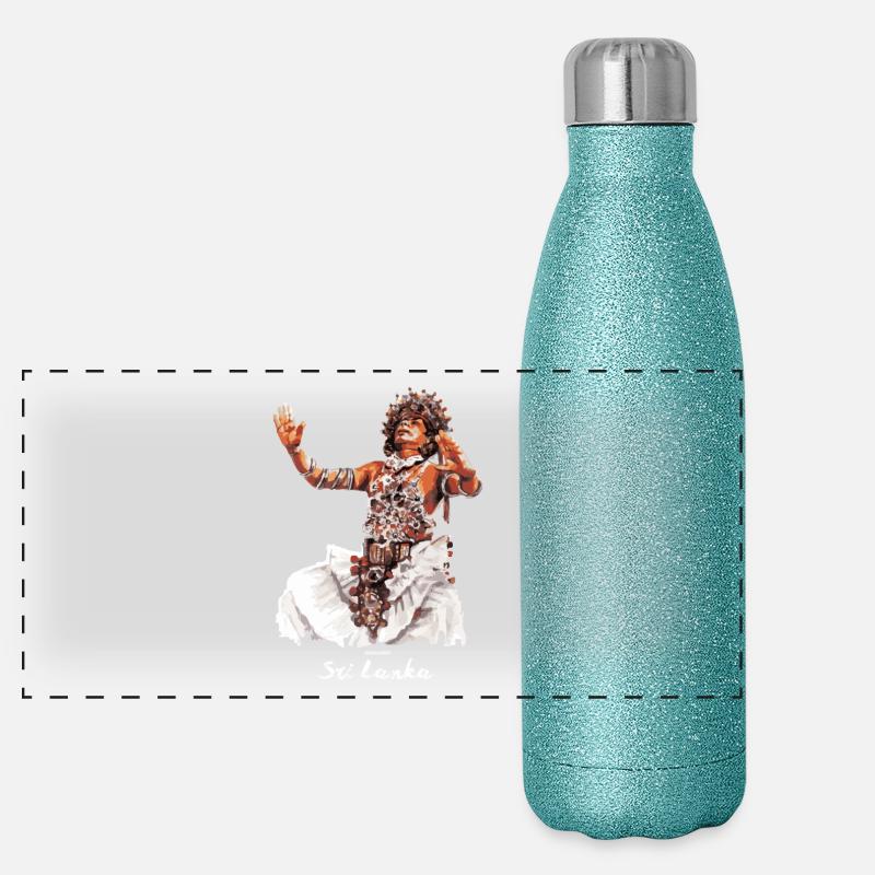 Danseur sri-lankais Kandy - Danseur Udarata Kandyan Gourde isotherme panoramique pailletée 500 ml