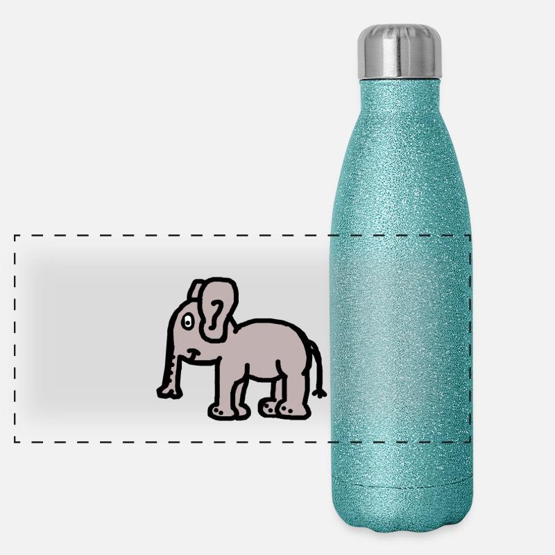 Elephant Fat Pachyderm Bactrian Camel Children's Zoo Panoramic Glitter Thermal Bottle 500 ml