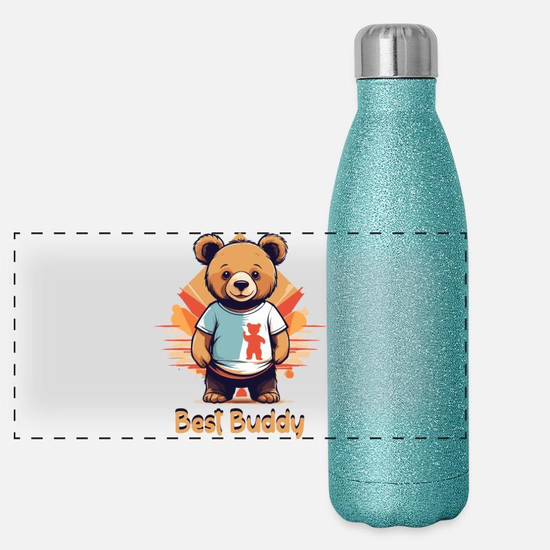 Teddy bear my best buddy Panoramic Glitter Thermal Bottle 500 ml