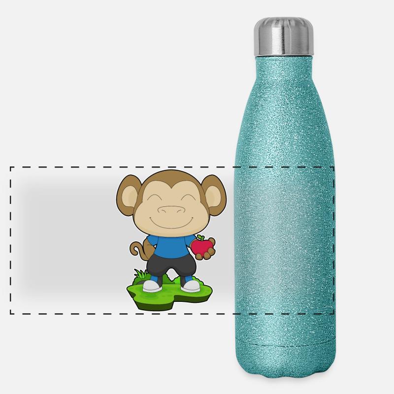 Pomme de singe Gourde isotherme panoramique pailletée 500 ml