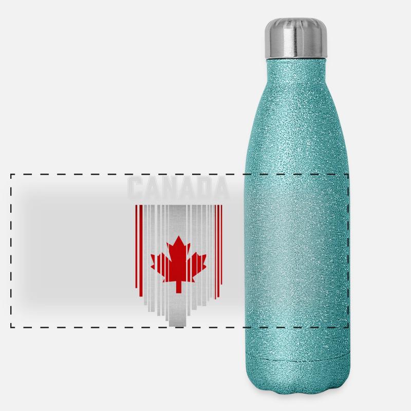 Drapeau du Canada, fierté canadienne Gourde isotherme panoramique pailletée 500 ml