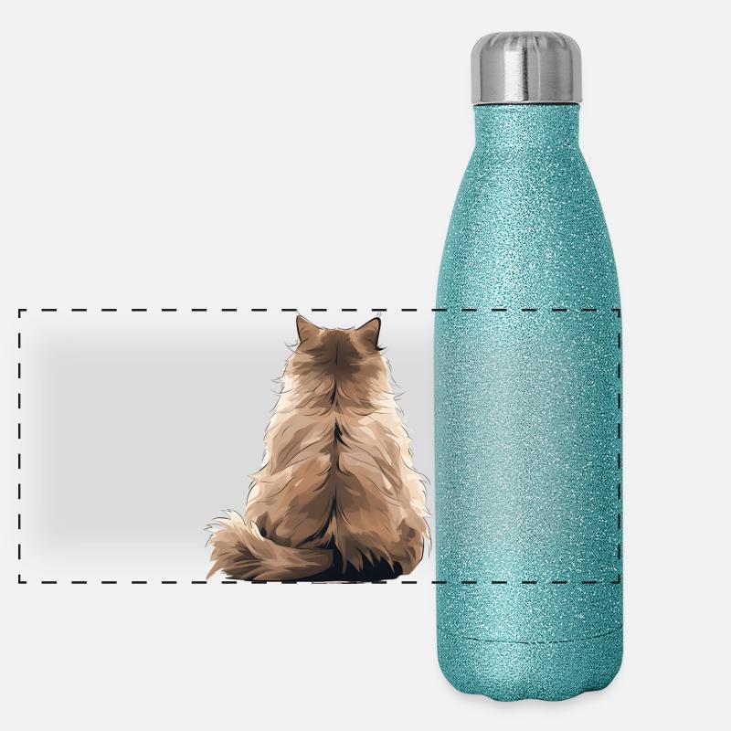 Himalaya-Katze Panorama Glitzer Isolierflasche 500 ml