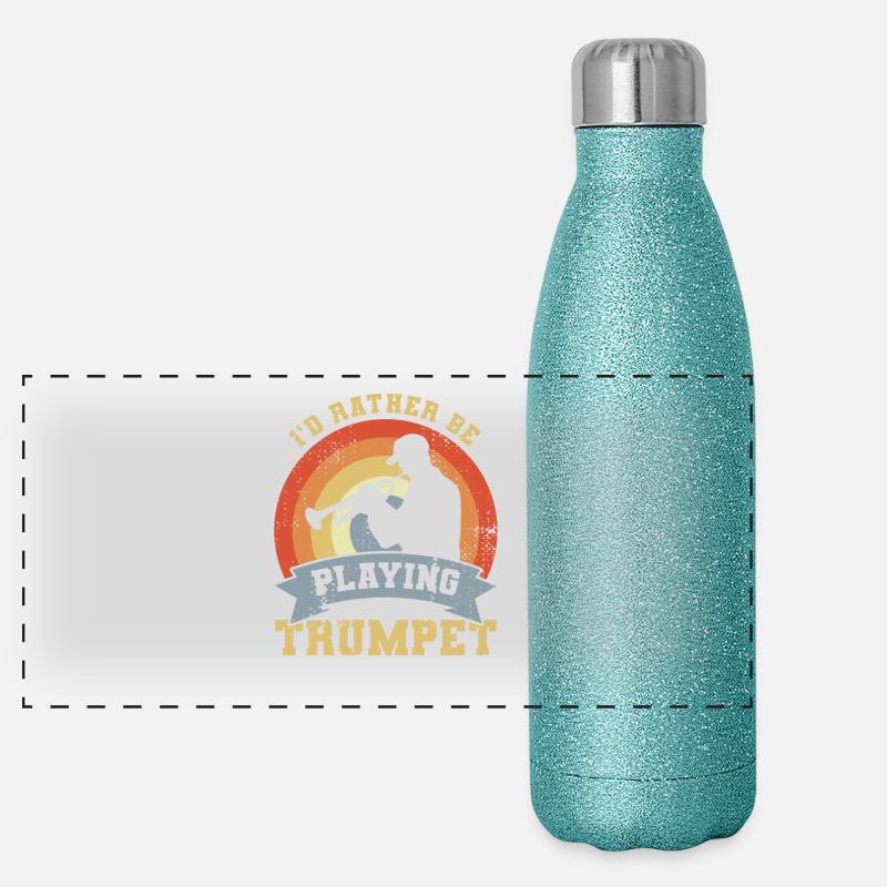 Trompeter Spruch Panorama Glitzer Isolierflasche 500 ml