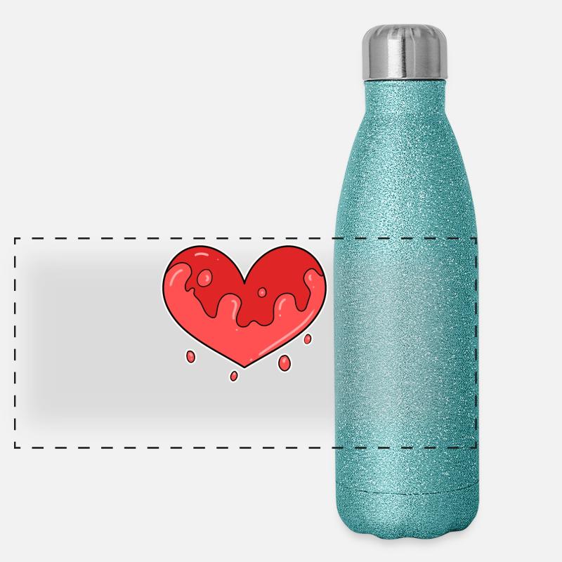 Cœur solitaire Gourde isotherme panoramique pailletée 500 ml