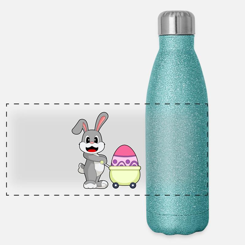 Hase Ostern Einkaufen Panorama Glitzer Isolierflasche 500 ml