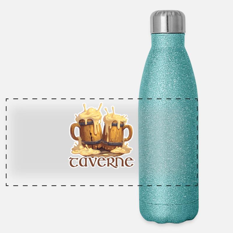 Chope de bière de taverne pleine de jeu de rôle de bière Gourde isotherme panoramique pailletée 500 ml