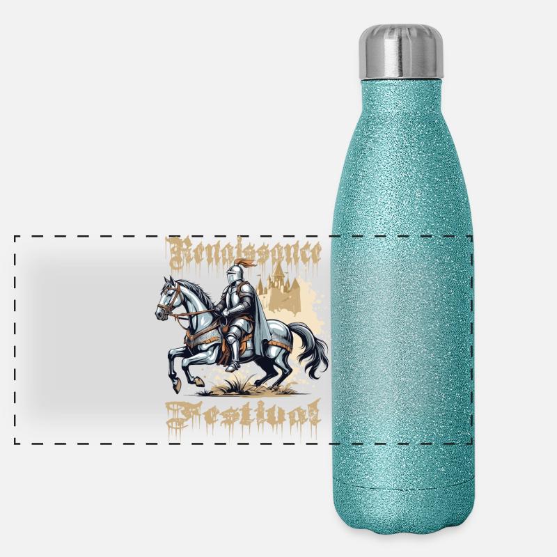 Fête médiévale Gourde isotherme panoramique pailletée 500 ml