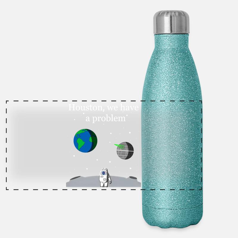 Houston We Have a Problem Panorama Glitzer Isolierflasche 500 ml