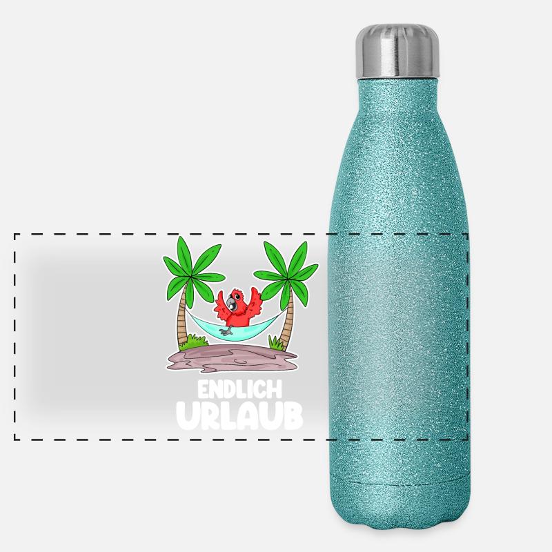 Urlaub Ferien Frei Panorama Glitzer Isolierflasche 500 ml