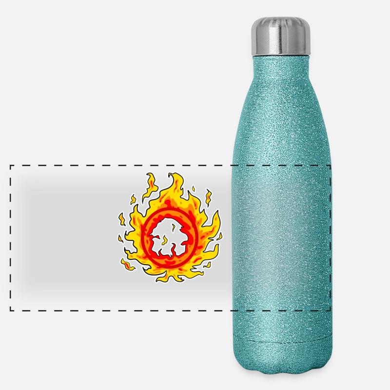Feuer Kreis Panorama Glitzer Isolierflasche 500 ml
