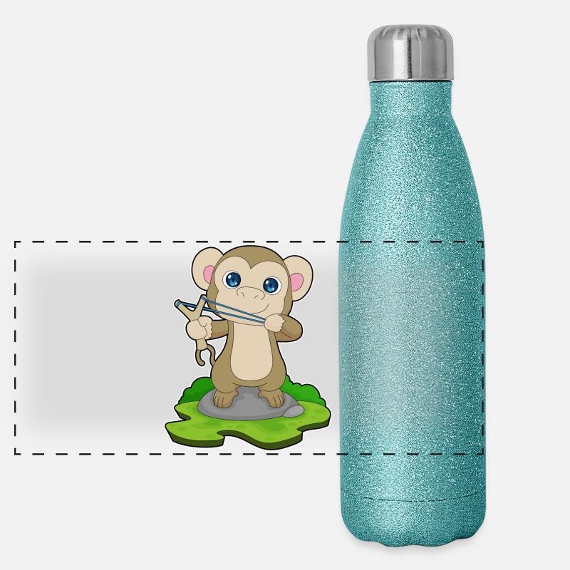 Monkey Slingshot Panoramic Glitter Thermal Bottle 500 ml