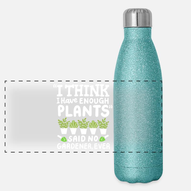 Garten Gartenarbeit Pflanzen Panorama Glitzer Isolierflasche 500 ml