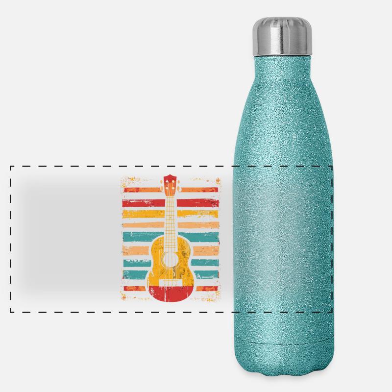 Ukulele Grafik Panorama Glitzer Isolierflasche 500 ml