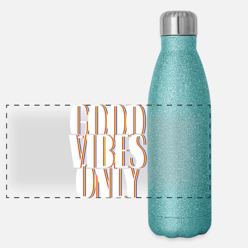 Positive vibes only in the 80s Panoramic Glitter Thermal Bottle 500 ml