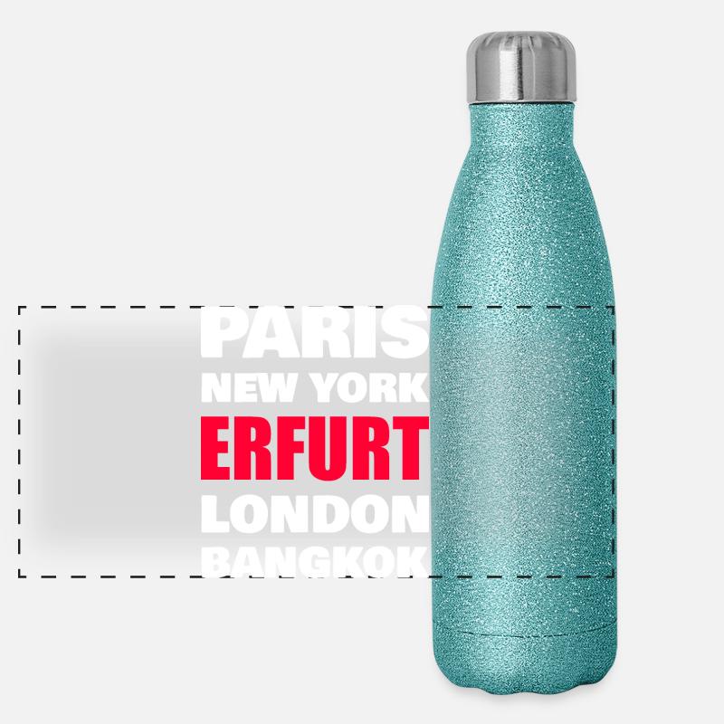 Erfurt Stadt  Panorama Glitzer Isolierflasche 500 ml