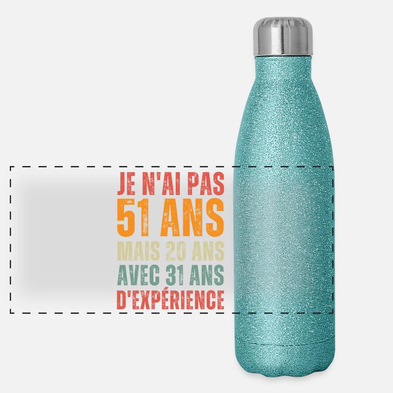 Gift for a 51st birthday Panoramic Glitter Thermal Bottle 500 ml