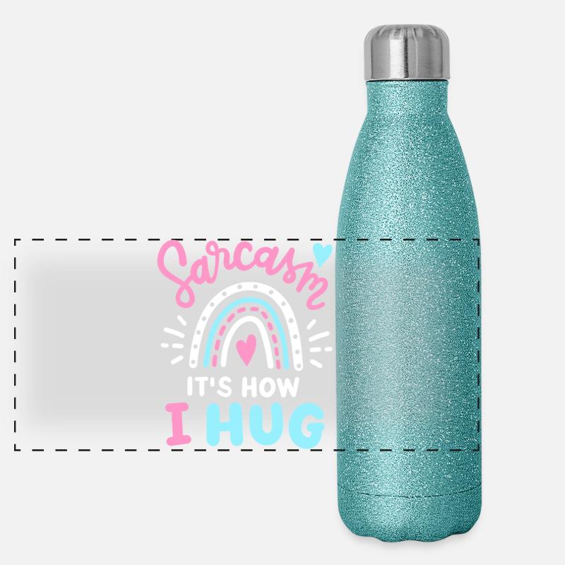 Sarkasmus Sarkastisch Panorama Glitzer Isolierflasche 500 ml